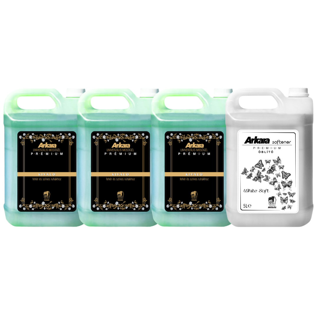 3x Univerzális Kiváló Mosószer + 1x Premium Öblítő csomag